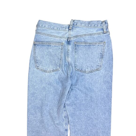 Agolde Criss Cross Jeans Blue Denim Asymmetric Straight Leg High Rise size 26 - Picture 7 of 10